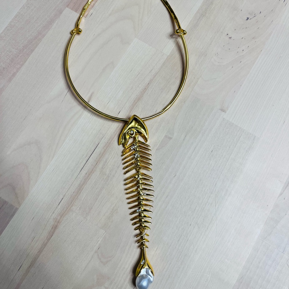 Gold Fishbone Necklace